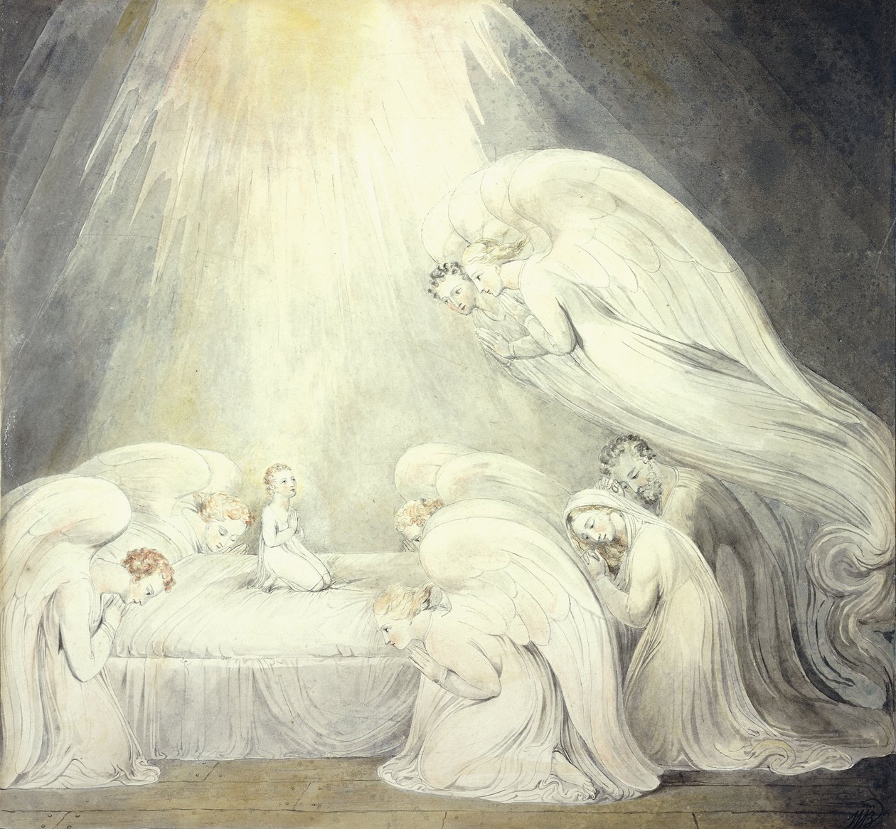 Spædbarnet Jesus siger sine bønner, ca. 1805 af William Blake