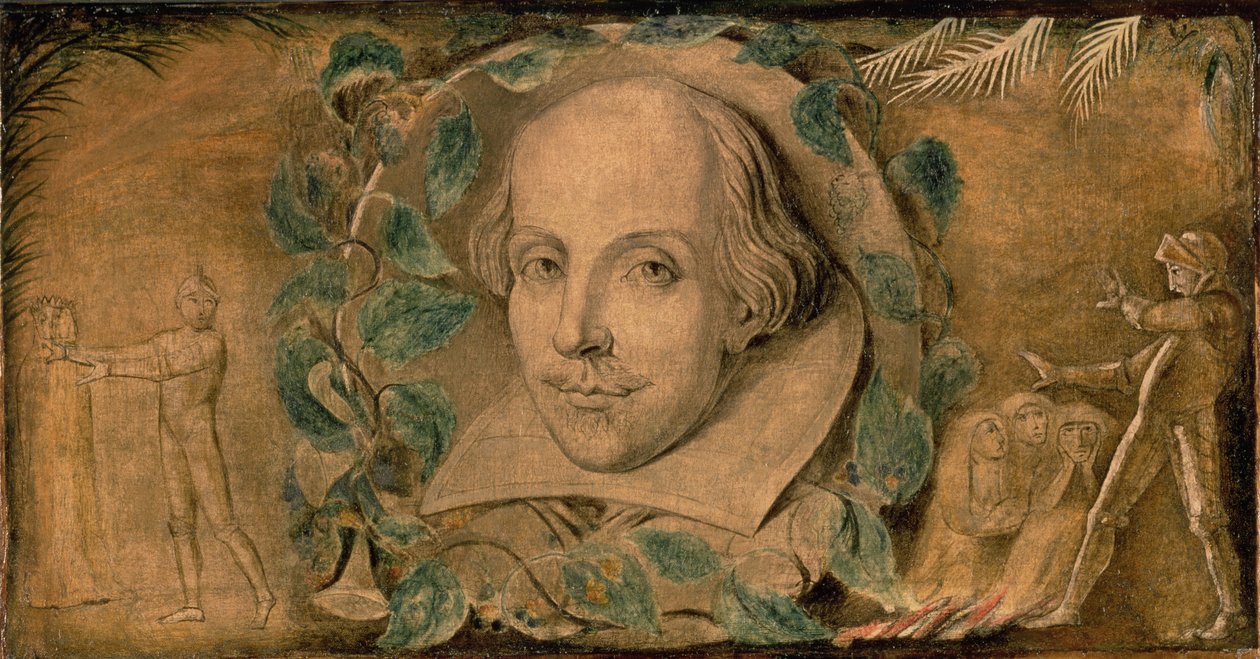 William Shakespeare, ca. 1800-03 (tempera på lærred) af William Blake