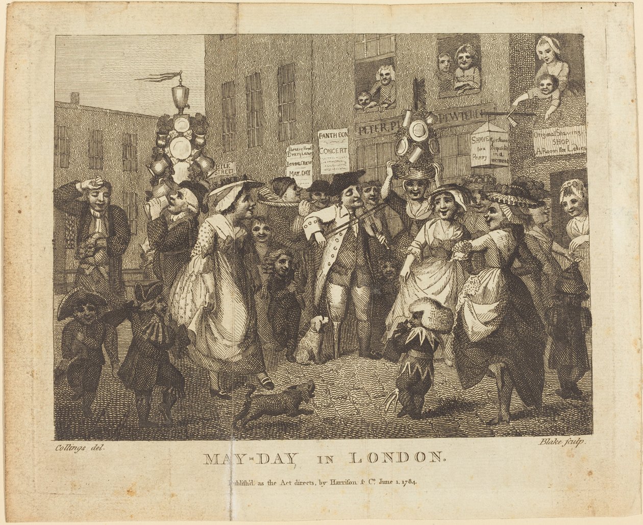 maj-dag i London af William Blake after Samuel Collings