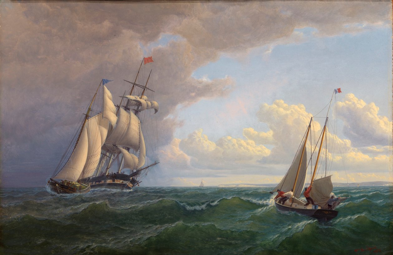 Hvaler ud for Vineyard--Outward Bound af William Bradford
