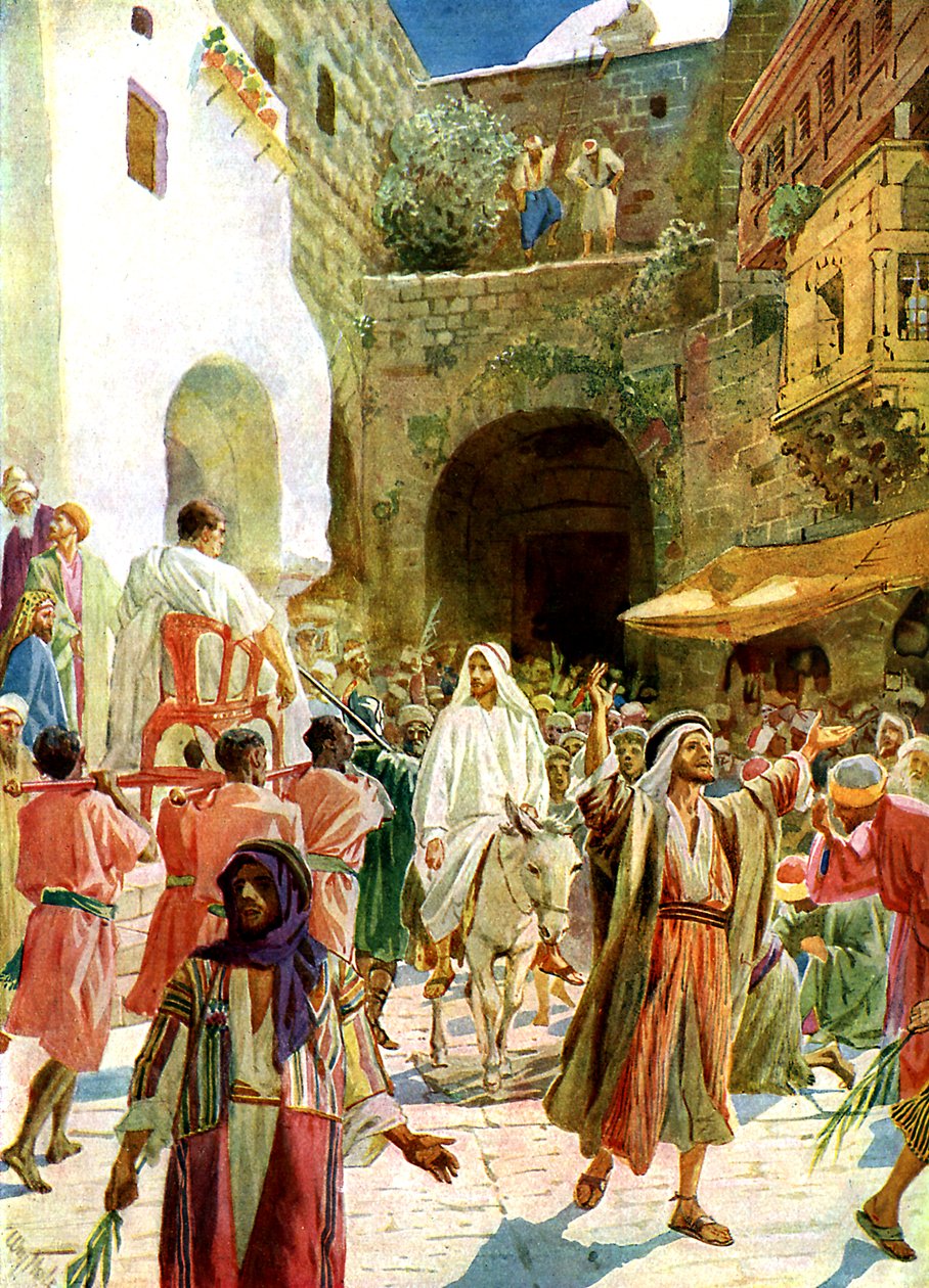 Jesus går ind i Jerusalem - Bibelen af William Brassey Hole