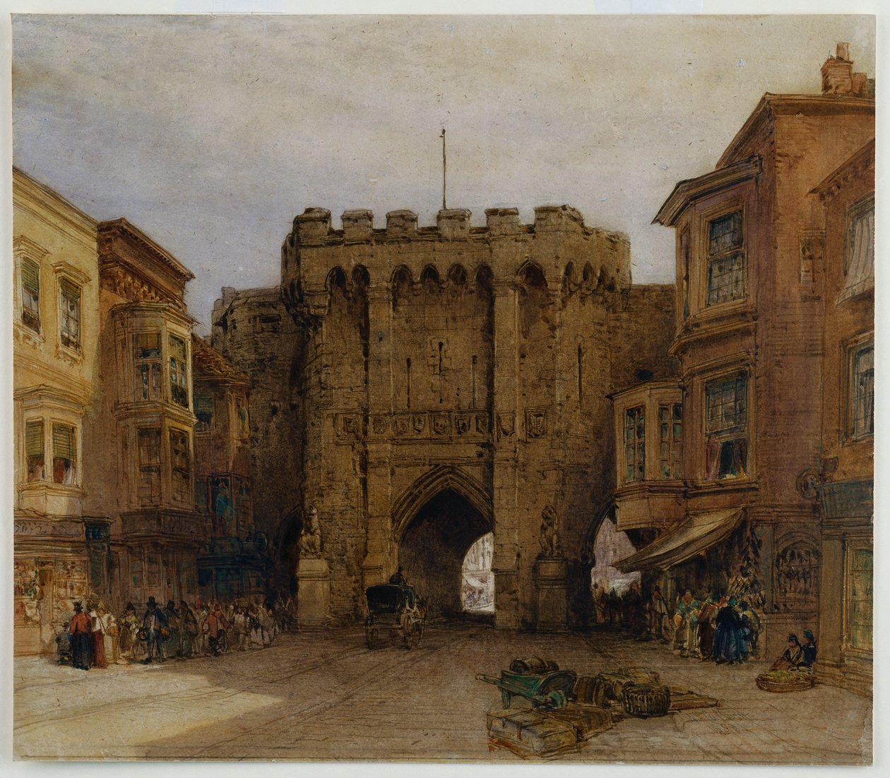 The Bar Gate, Southampton, 1888 af William Callow