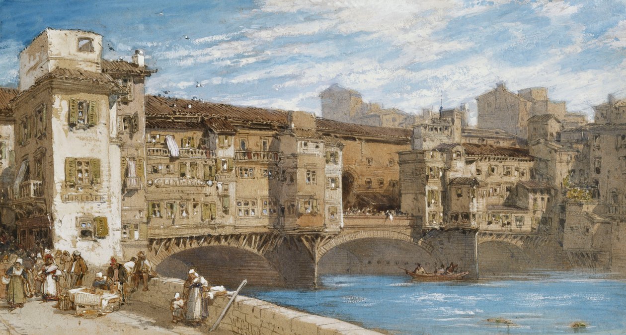 Ponte Vecchio, Firenze, 1877 af William Callow