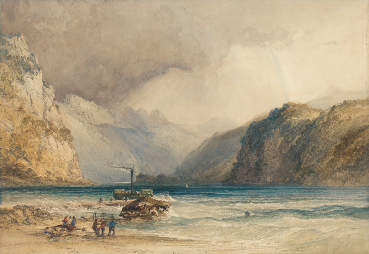 Walenstadt, fra Weesen, Schweiz af William Callow