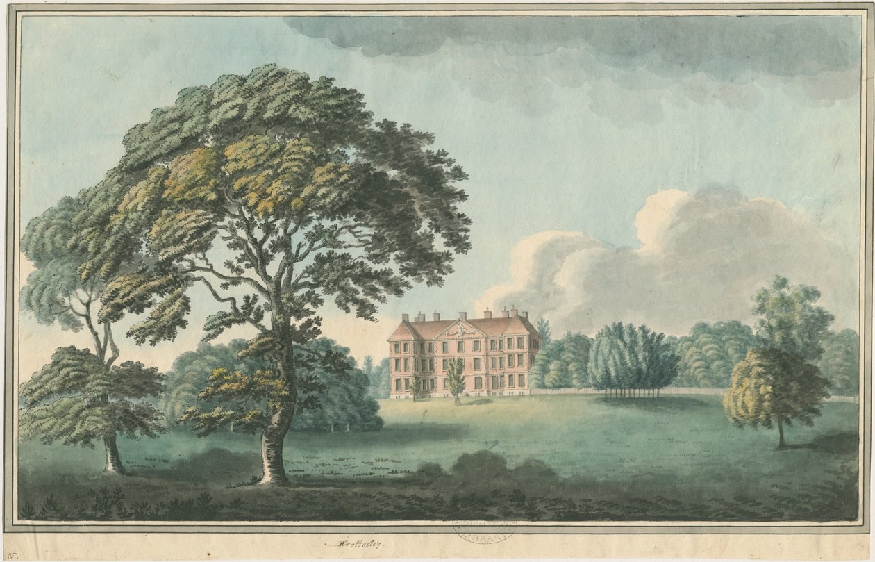 Wrottesley Hall: maleri, nd [1796-1839] af William Carter