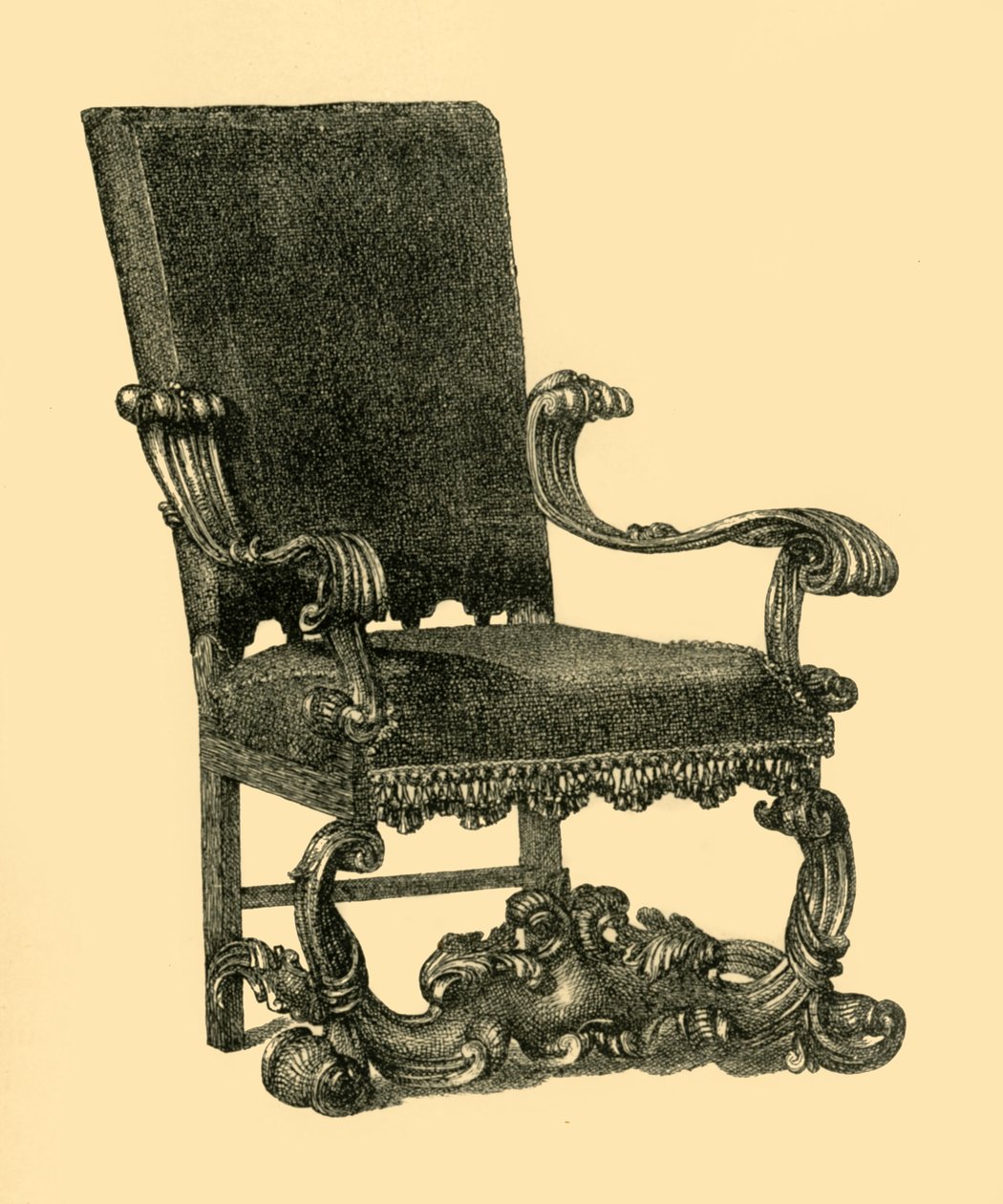 Lænestol i valnøddetræ, c1685-1710, 1881. af William Catley
