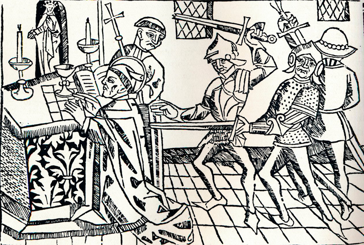 Martyrium af St. Thomas af Canterbury, c1484 af William Caxton