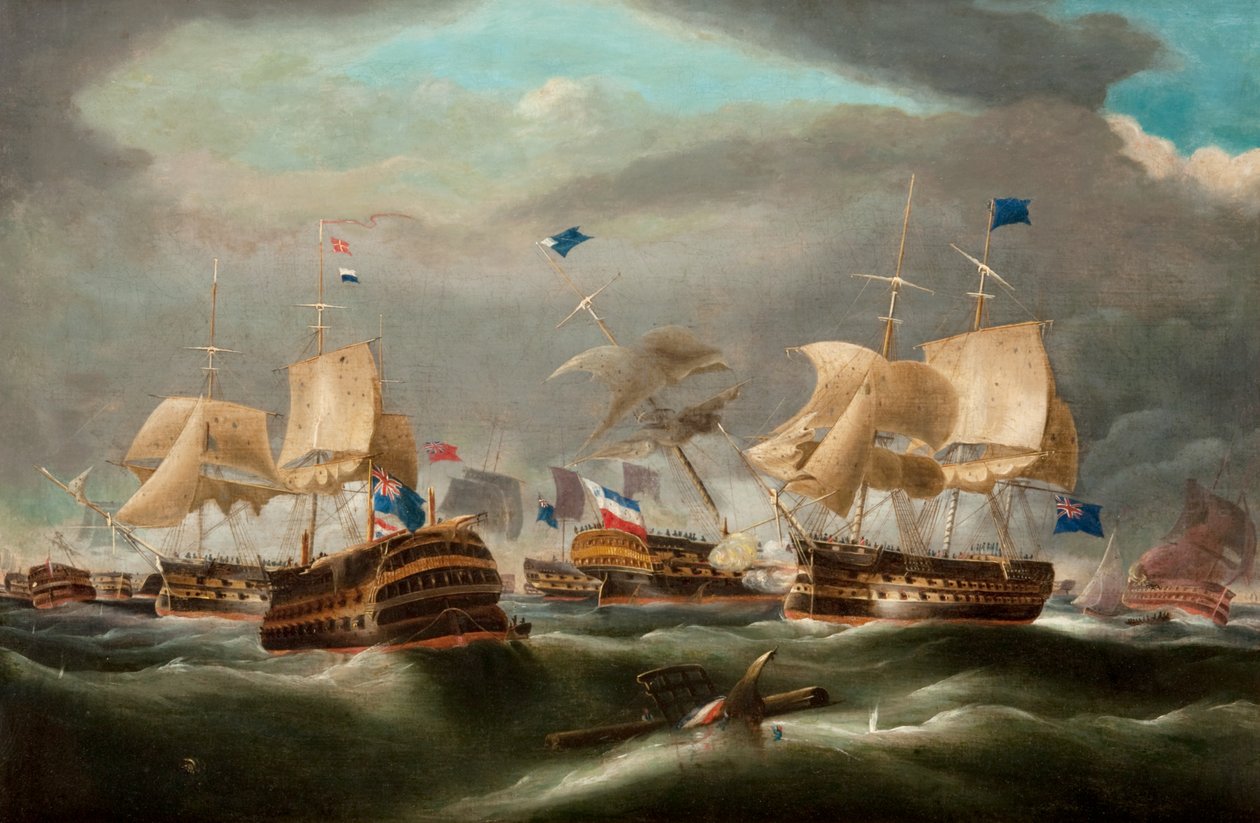 Slaget ved Camperdown af William Clarkson (manner of) Stanfield