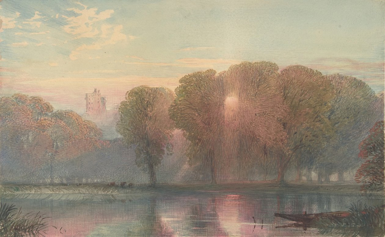 Windsor fra Datchet, 1870-78. af William Collingwood Smith