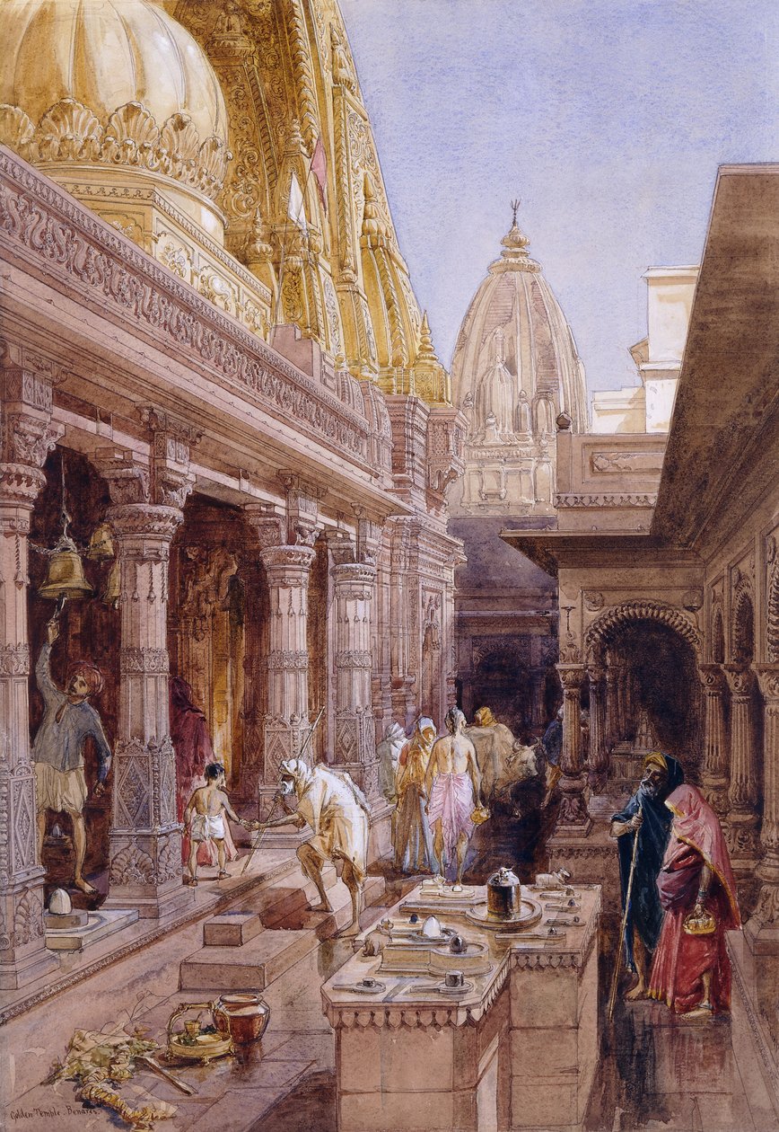 Det Gyldne Tempel, Benares, 1862 af William Crimea Simpson