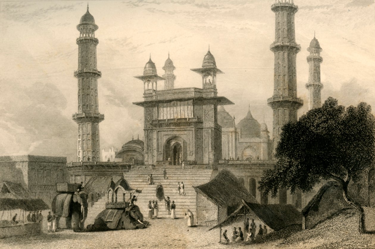 Moské i Mathura, 1835. af William Daniell