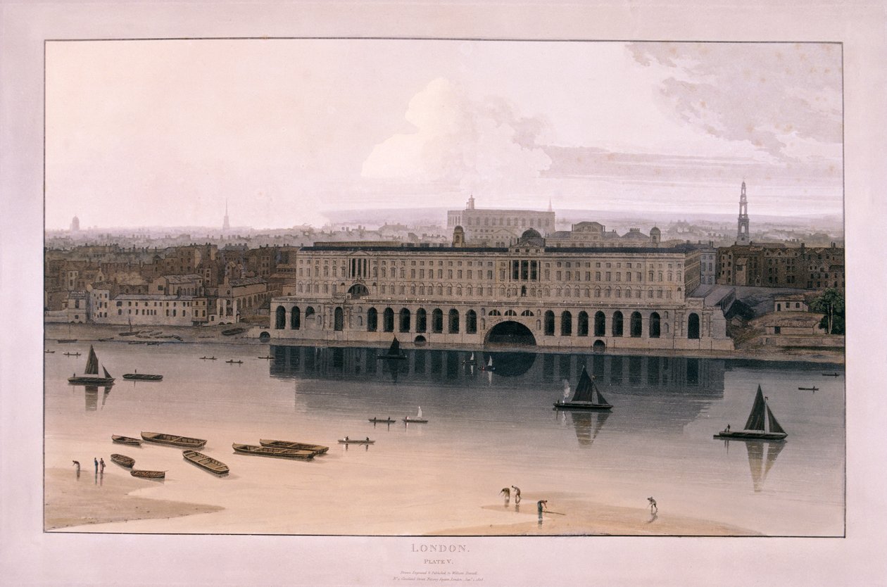 Somerset House, London, 1804 af William Daniell