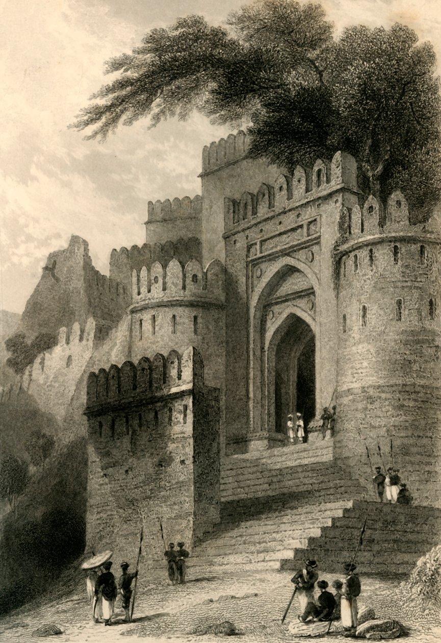 Kulnhuttea-porten, Rotas Gur, 1835. af William Daniell