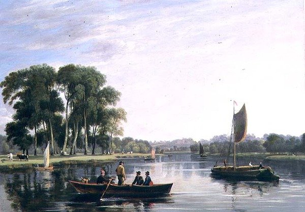 Udsigt over Themsen ved Richmond af William Daniell
