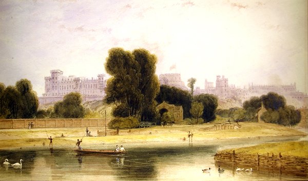 Windsor Castle fra Eton, Berkshire af William Daniell