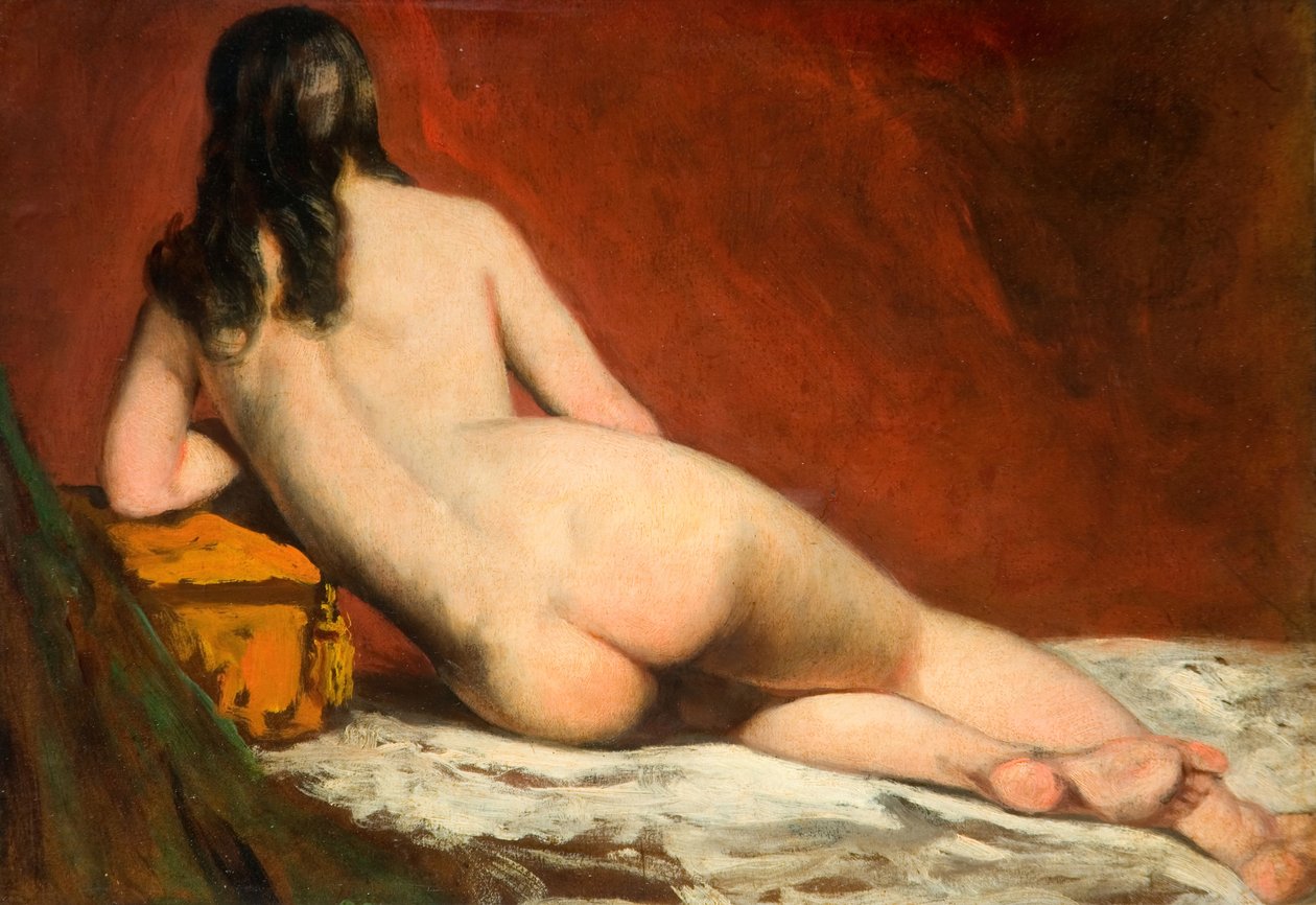 Nøgenstudie af en liggende kvinde, 1849. af William Etty