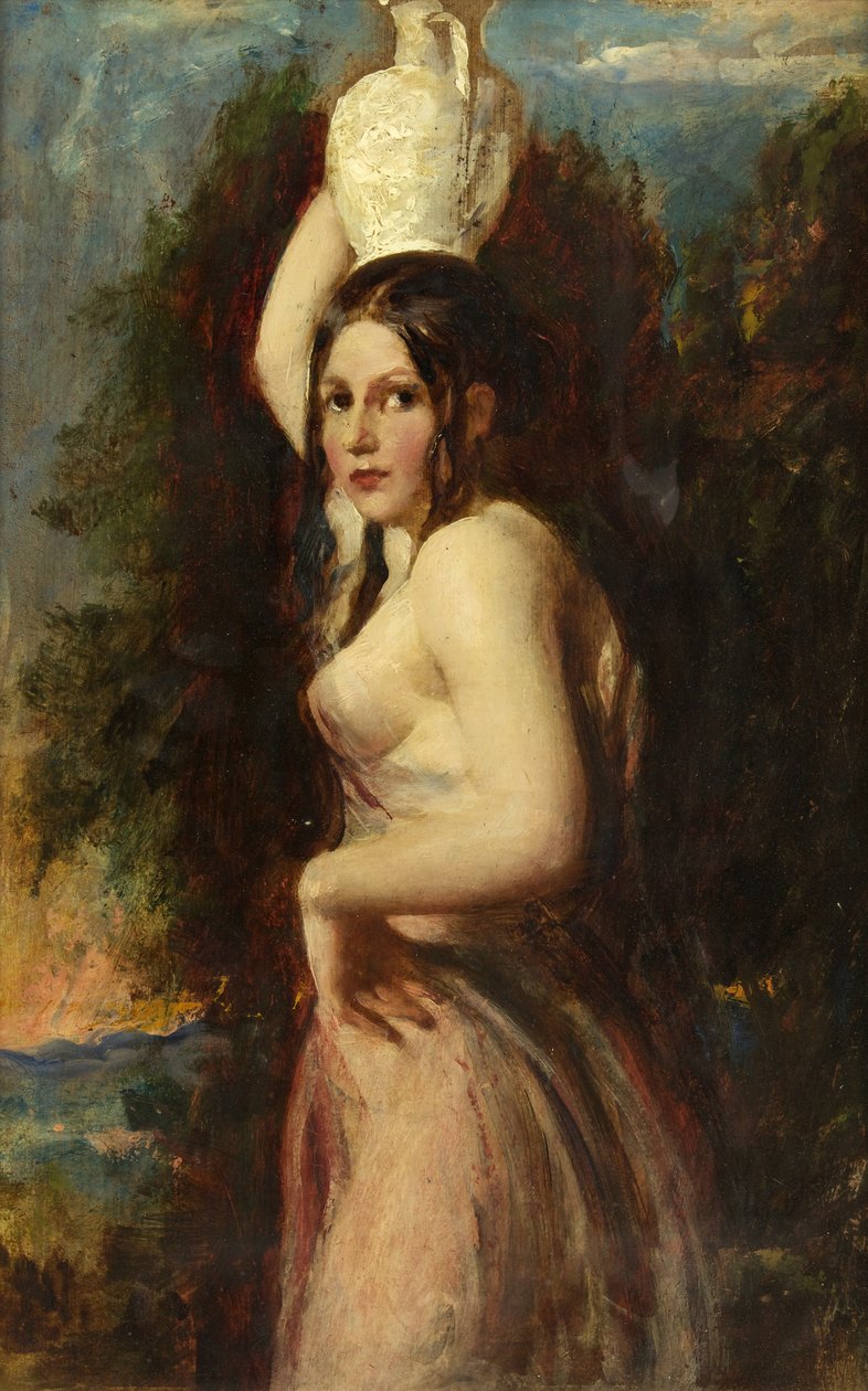 The Water Carrier (olie på mølleplade) af William Etty