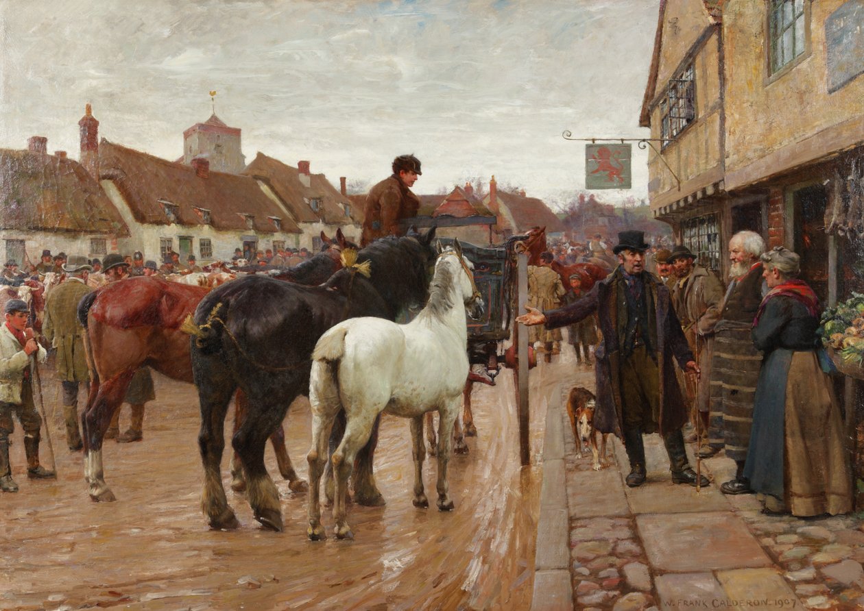 Markedsdag, 1907 af William Frank Calderon
