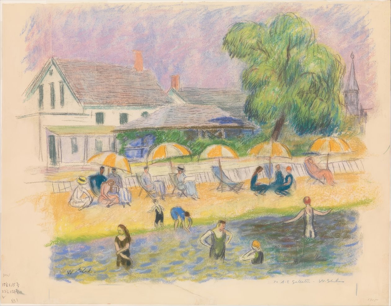 Strandscene af William Glackens