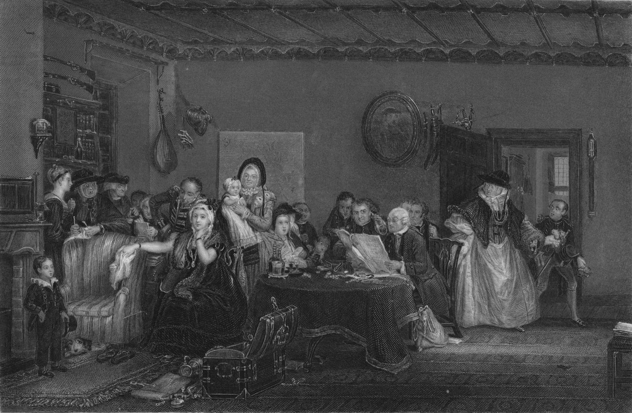 Læsning af testamentet, c1820. af William Greatbach