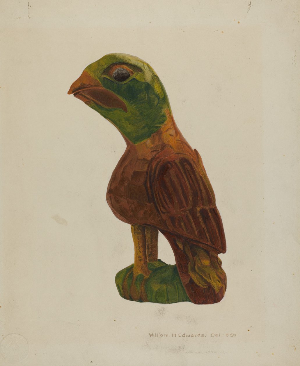 Pa. Tysk udskåret Fugl, ca. 1939. af William H Edwards