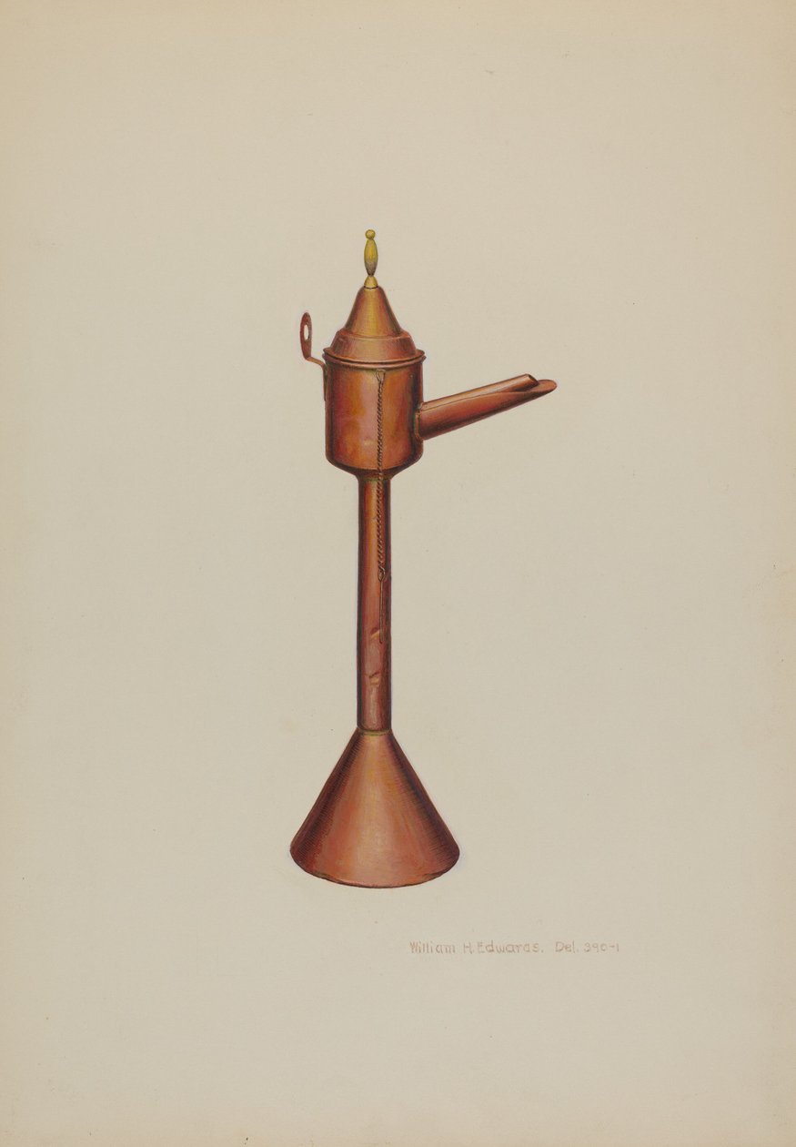 Hvalolielampe, ca. 1938. af William H Edwards