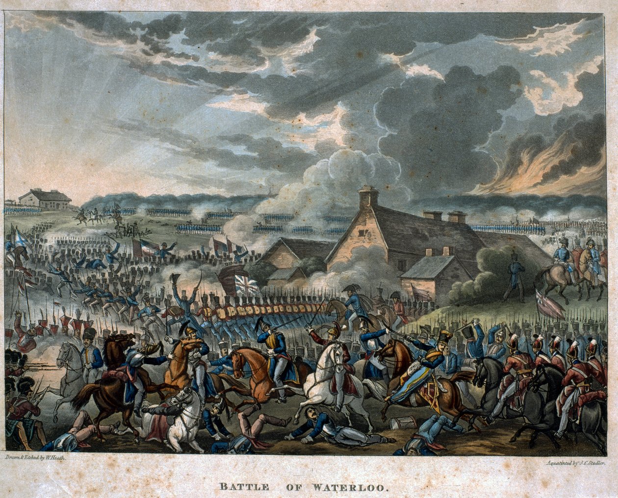 Slaget ved Waterloo af William Heath