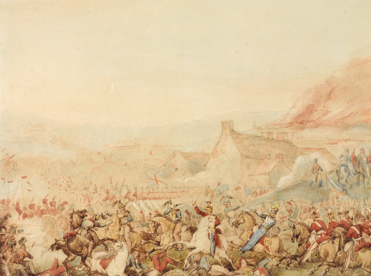Slaget ved Waterloo, 1815, c.1818 af William Heath