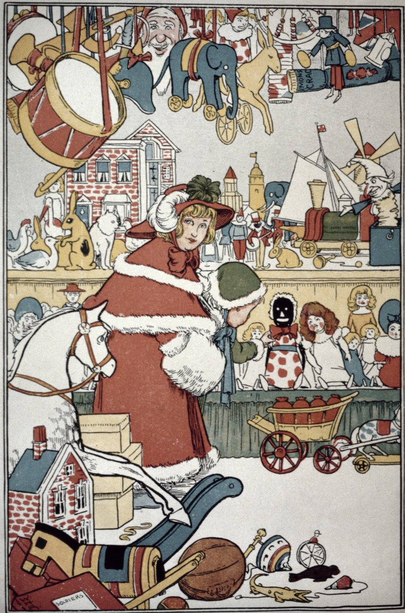 Legetøj til jul, ca. 1900 af William Heath Robinson