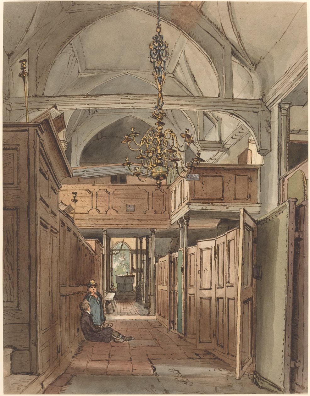 Interiør af Bushey Church af William Henry Hunt