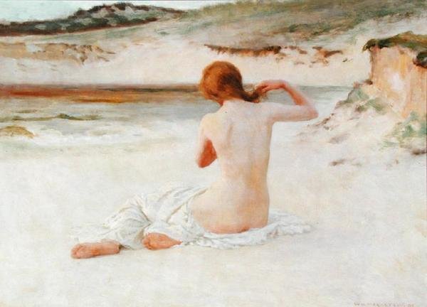 Nøgen på en strand af William Henry Margetson