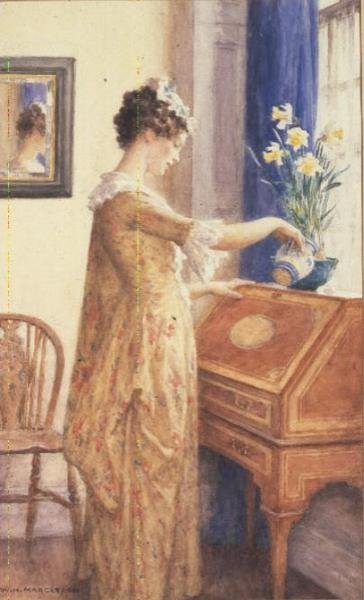 Vanding påskeliljer af William Henry Margetson