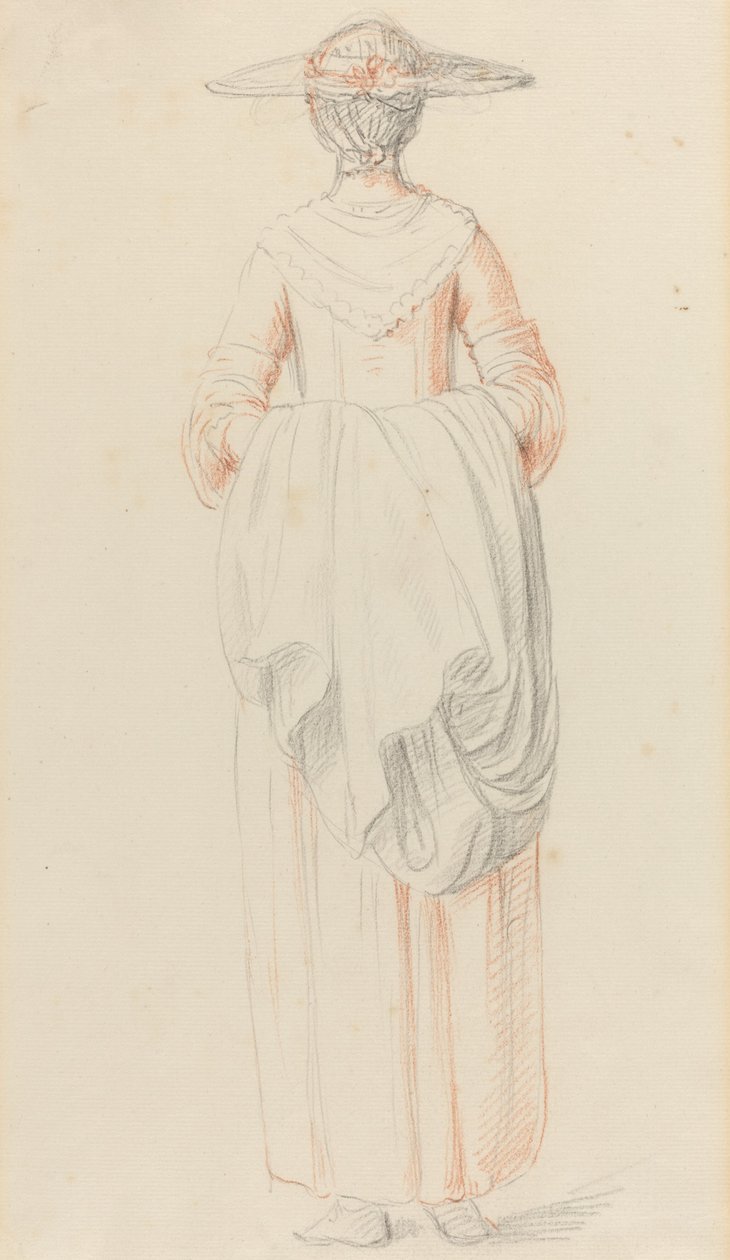 Lady holder sin kappe bagfra af William Hoare