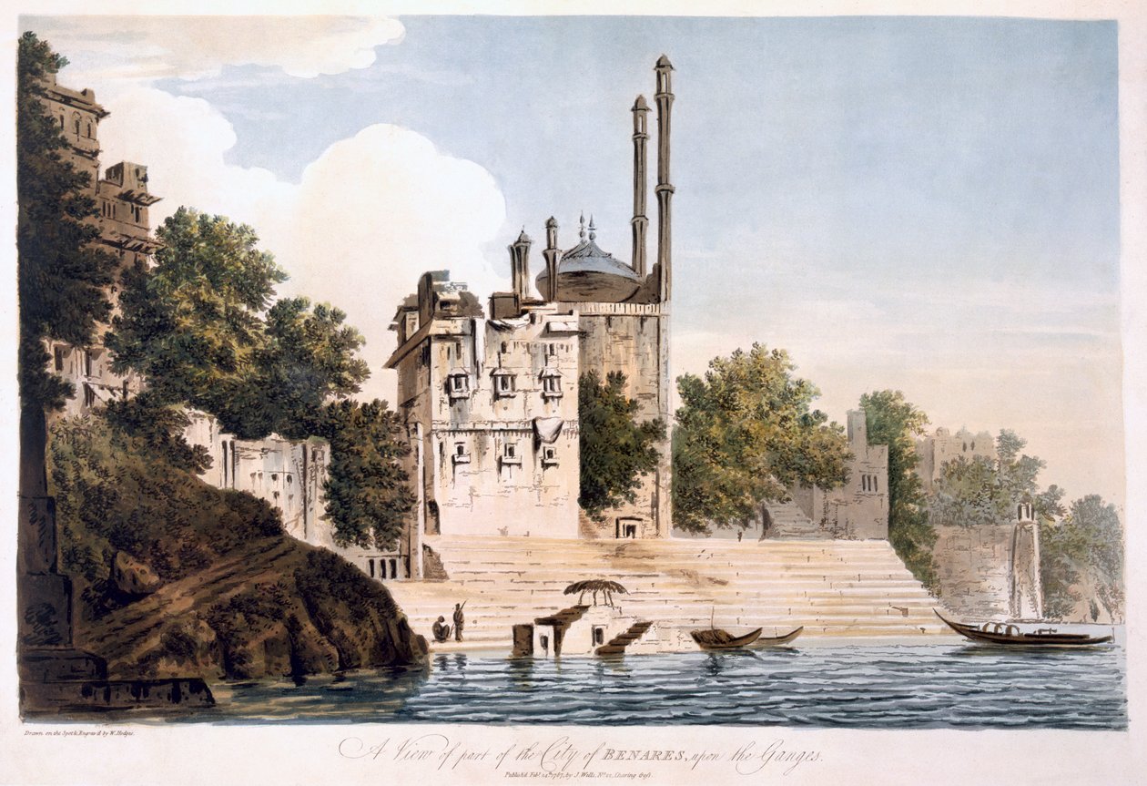 Benares på Ganges, 1787 (akvatint) af William Hodges