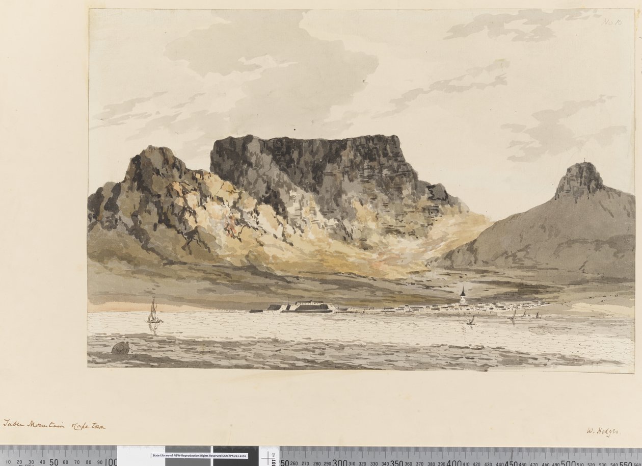 Side 10 Taffelbjerget, Cape Town af William Hodges