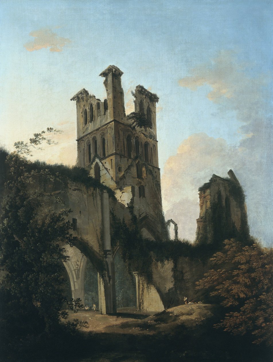 Ruinerne af Llanthony Abbey (olie på lærred) af William Hodges