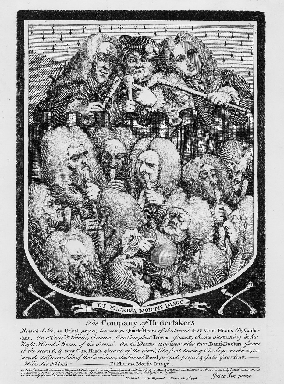 En konsultation af læger, 1736 af William Hogarth