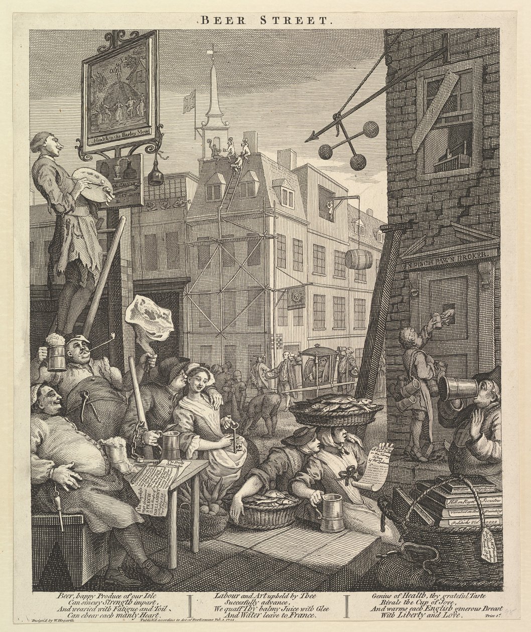 Beer Street, 4. februar 1751. af William Hogarth