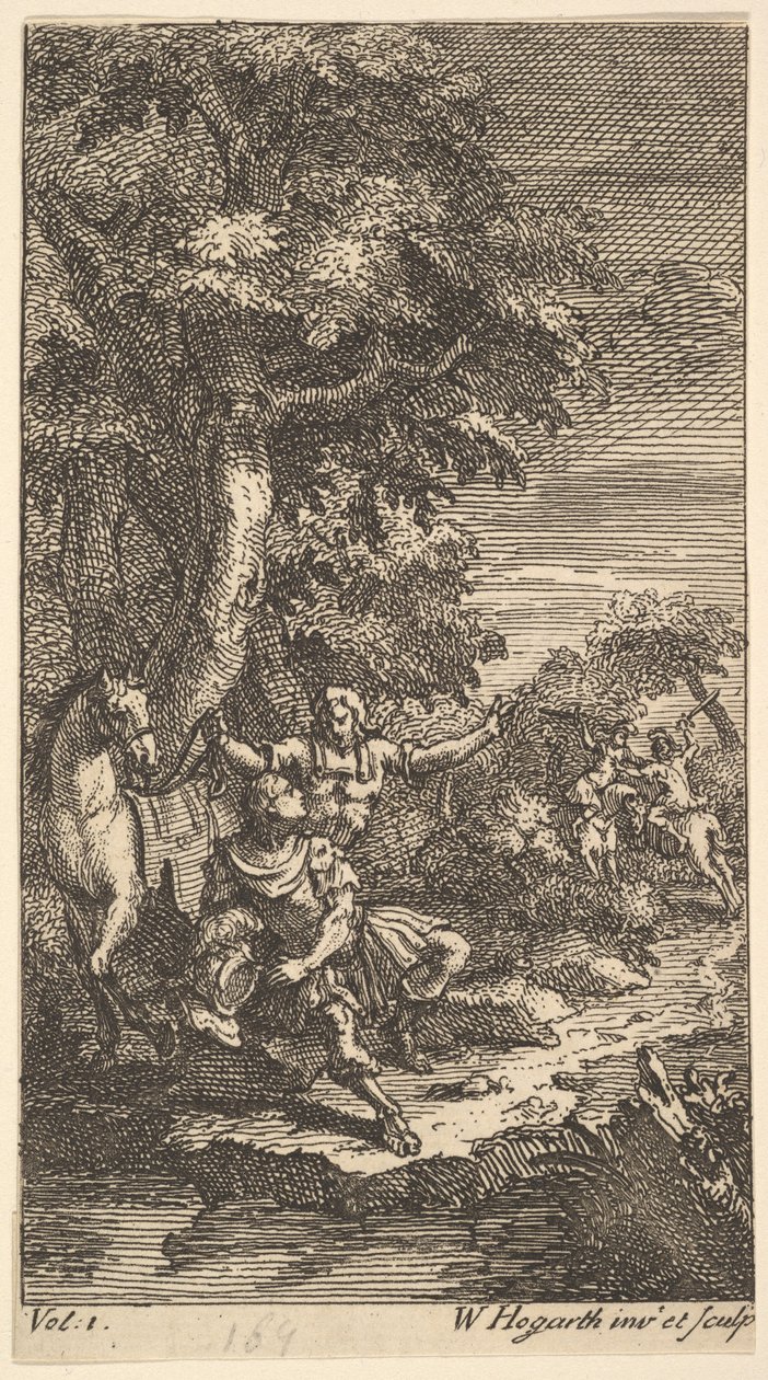 Cassandra, Frontispiece, Vol. 1, 1725. dani af William Hogarth