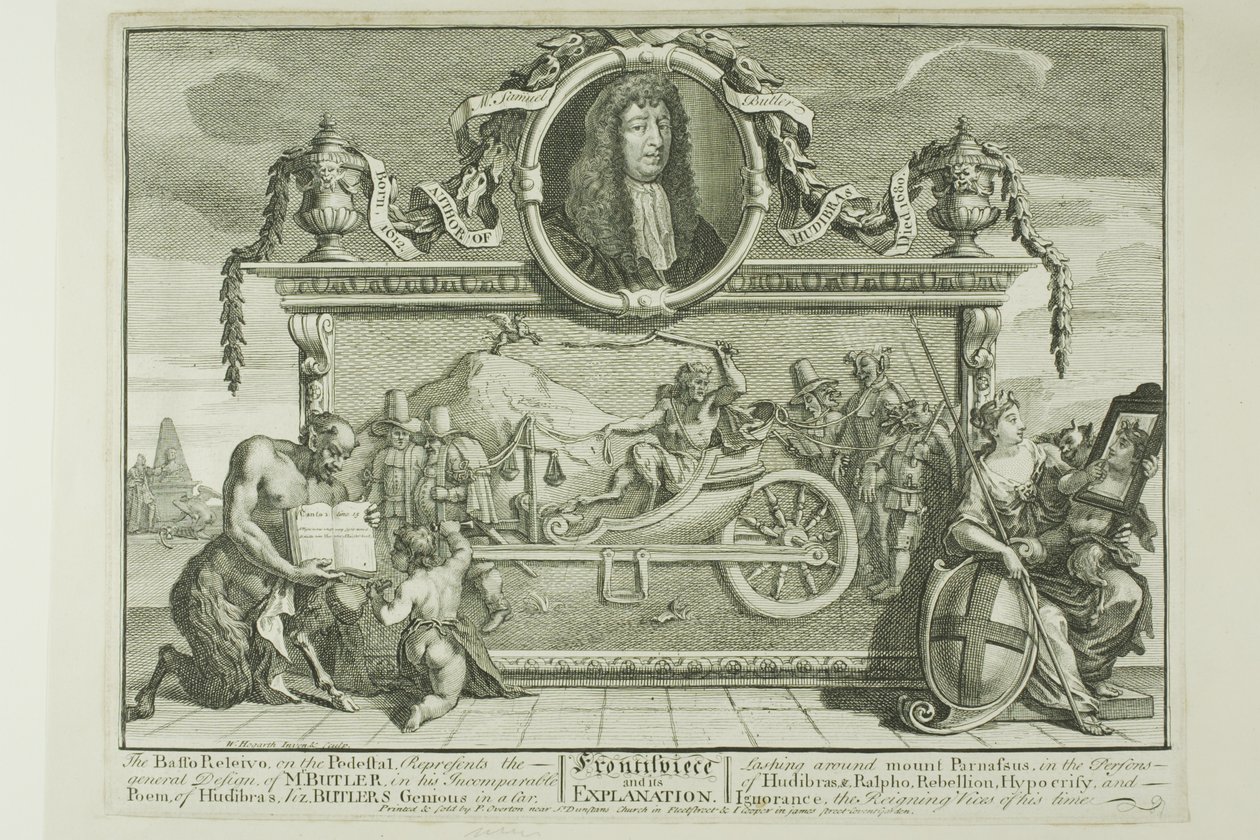 Frontispice, planche 1 fra Hudibras af William Hogarth