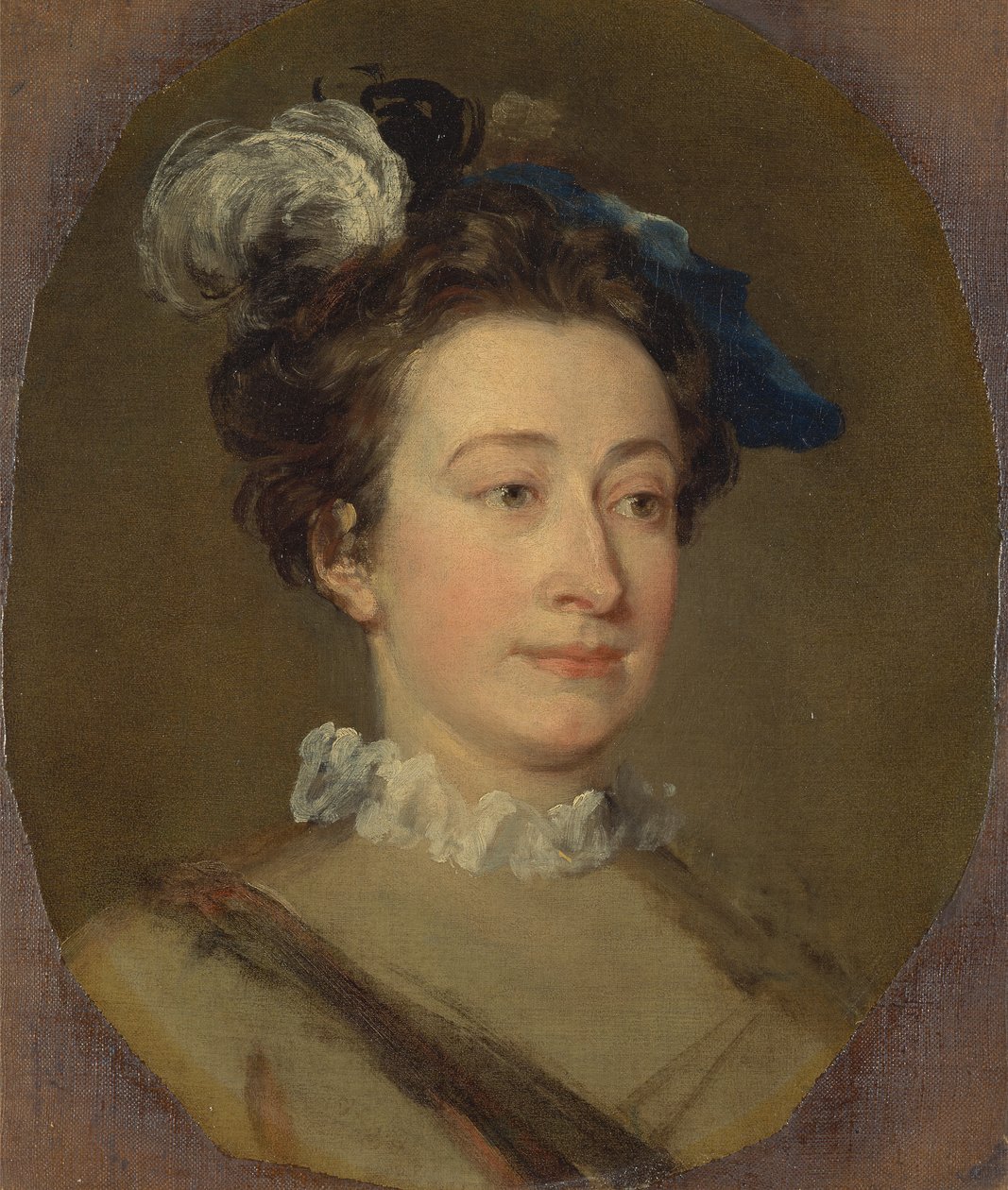 Pige i plymerhat, ca. 1740. af William Hogarth