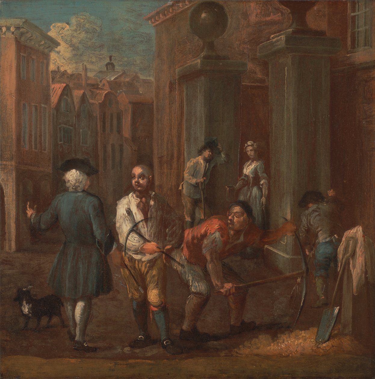 Skilt til brolægger, ca. 1725. af William Hogarth
