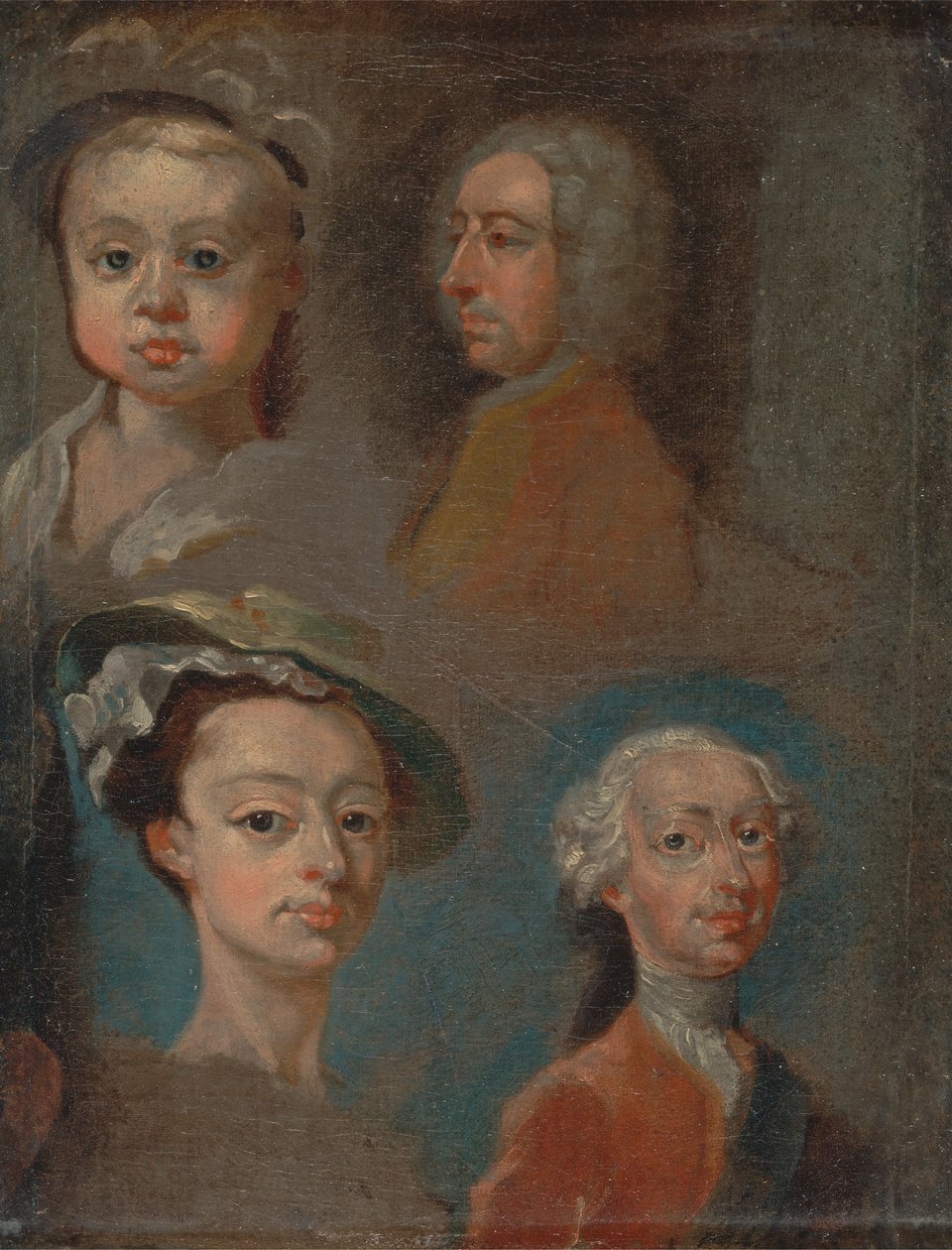 Studier af hoveder, ca. 1733. af William Hogarth