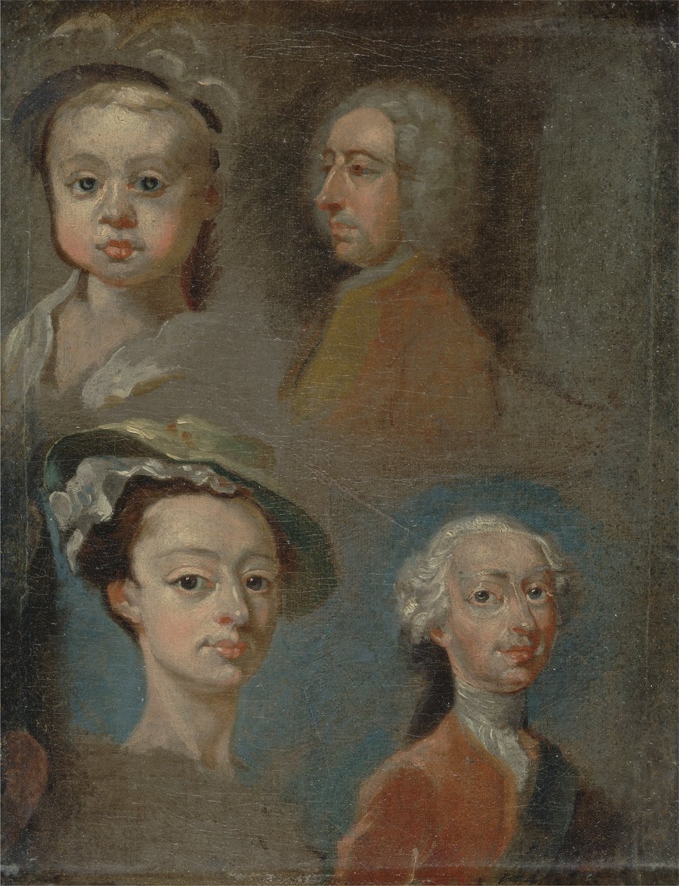 Study of Heads (olie på lærred) af William Hogarth