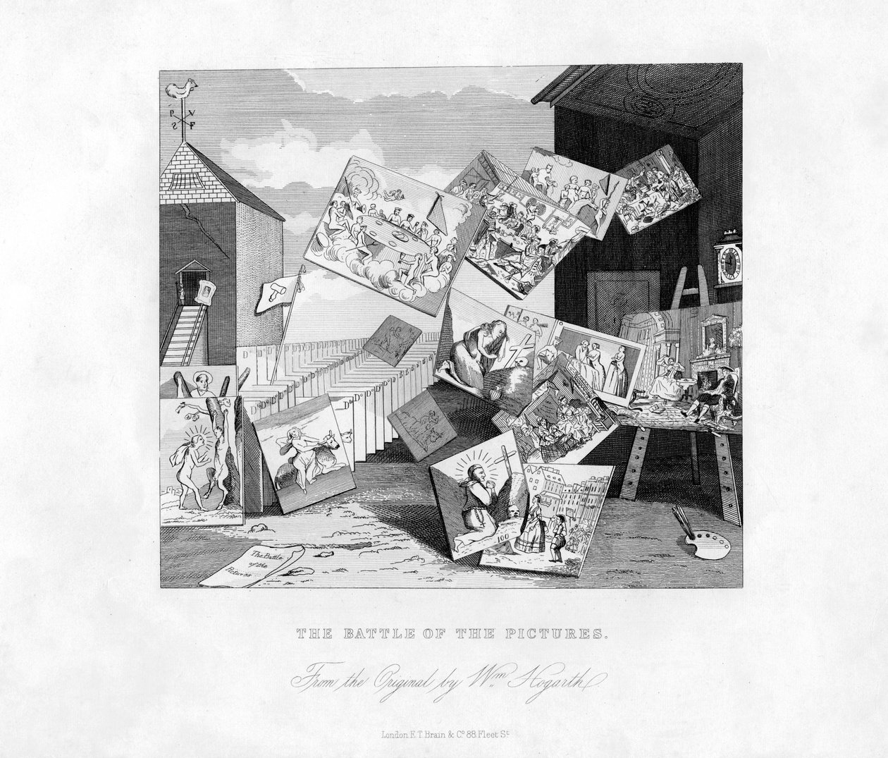 Slaget om billederne, 1800-tallet. af William Hogarth