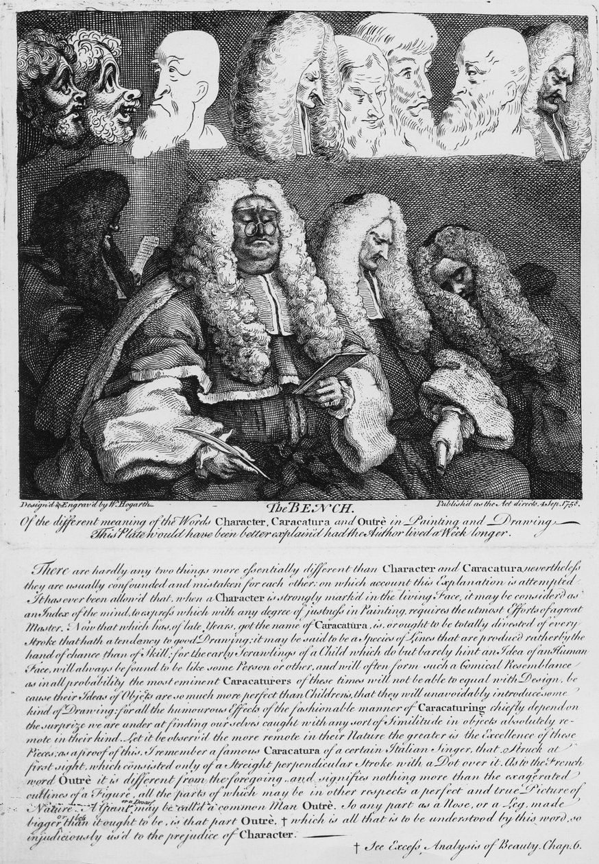 Bænken, 1758 af William Hogarth