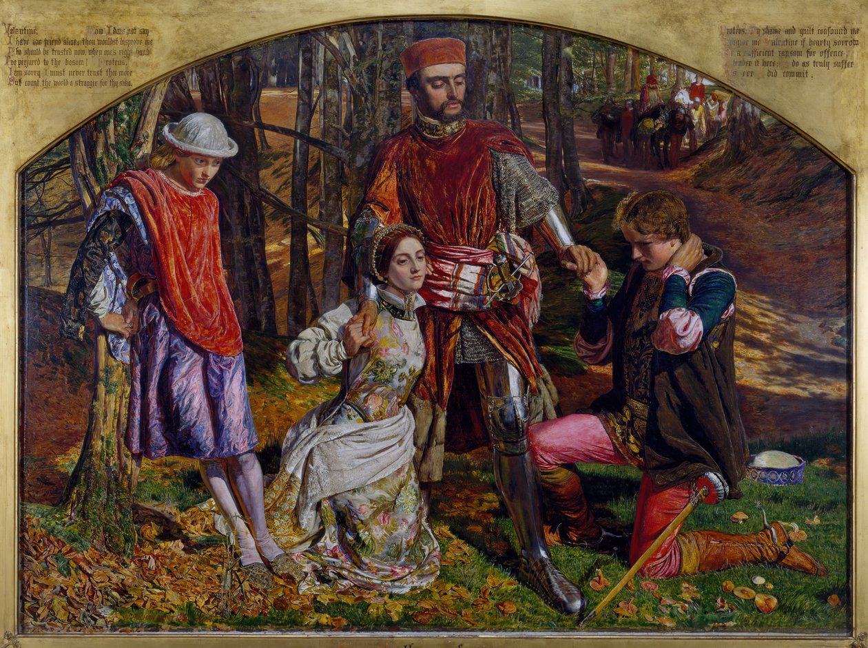 To herrer fra Verona, 1850-1851. af William Holman Hunt