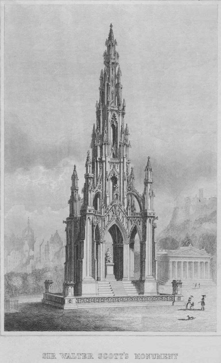 Sir Walter Scotts monument, c1849-1853. af William Home Lizars