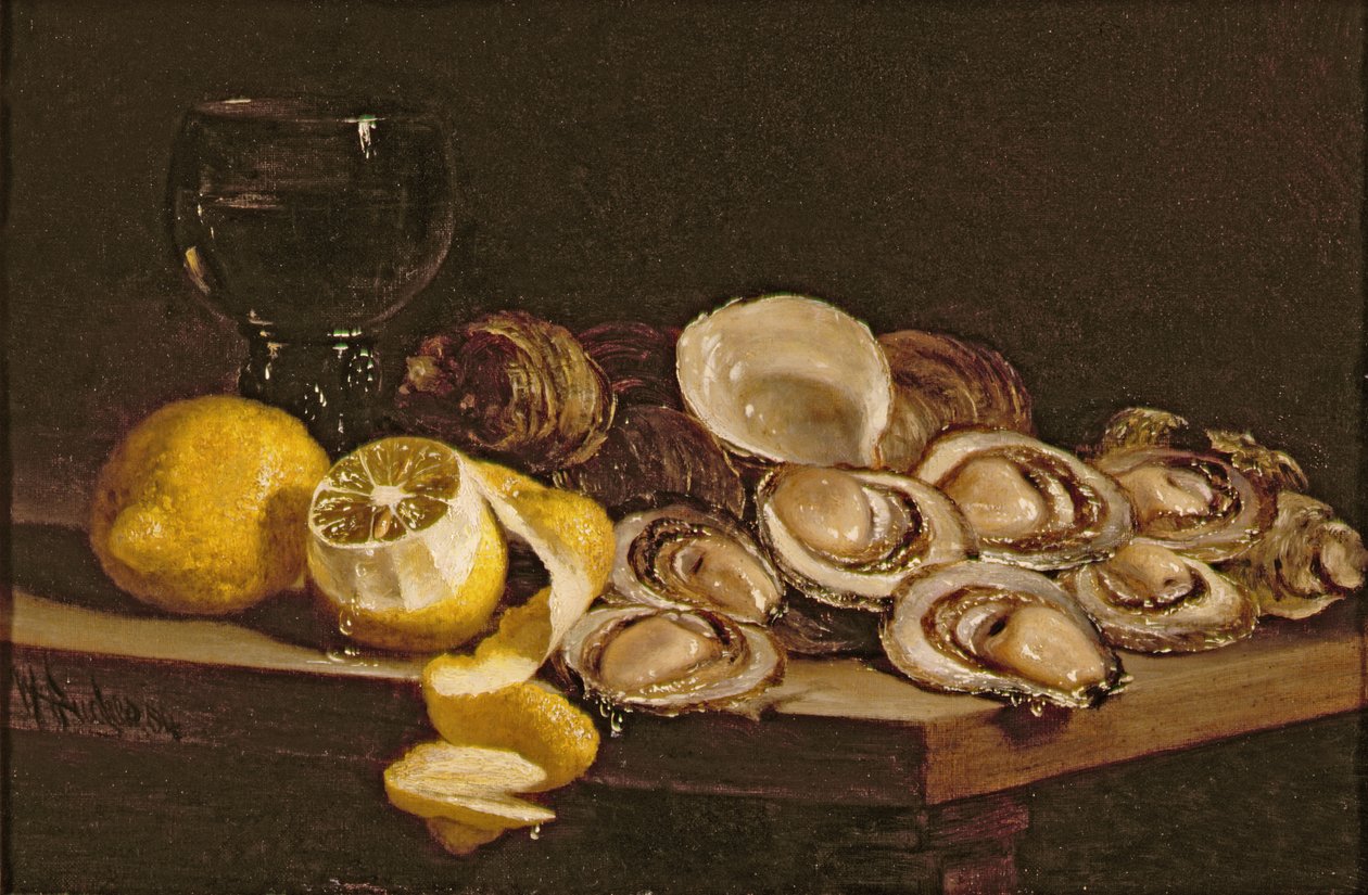 Studie af østers, 1884 af William Hughes