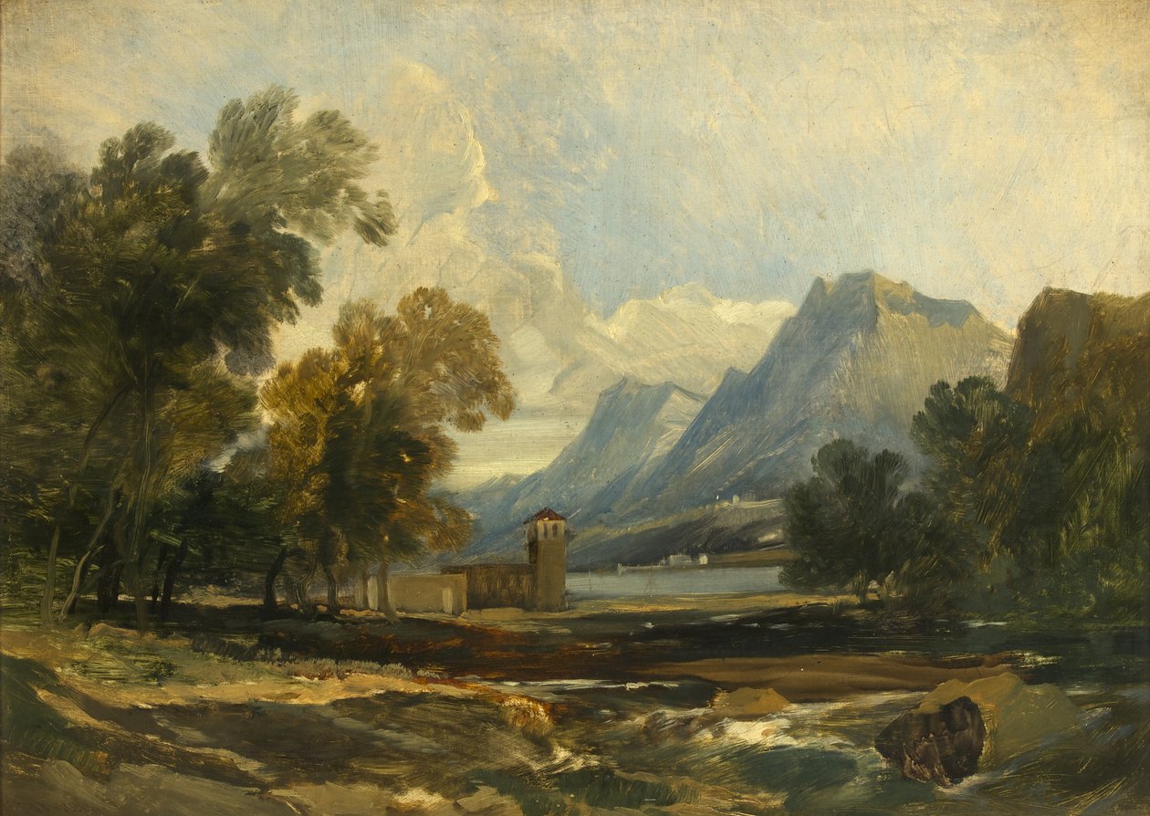 Wassen, Schweiz (olie på lærred) af William James Muller